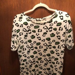 Green Leopard Print T-shirt
